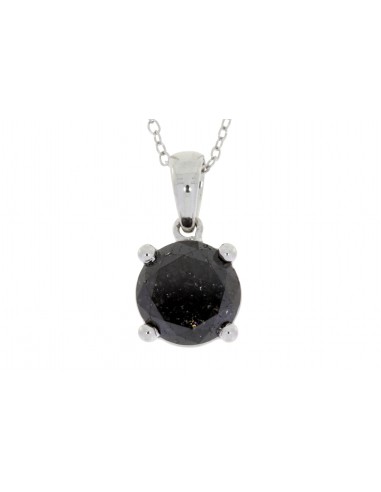 Genuine 1.50ct Black Diamond Pendant Sterling Silver Venez acheter