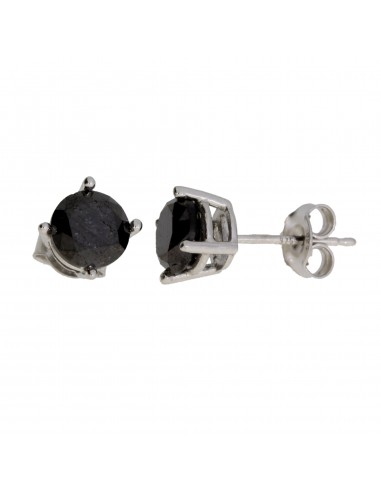 2.00ct Black Diamond Stud Earrings Sterling Silver hantent personnes