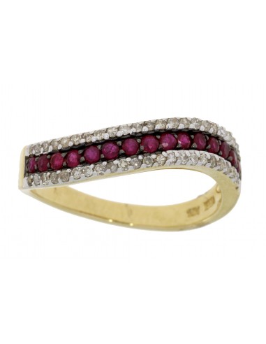 .50ct Ruby Diamond Wedding Band Ring 14KT Yellow Gold la colonne vertébrale