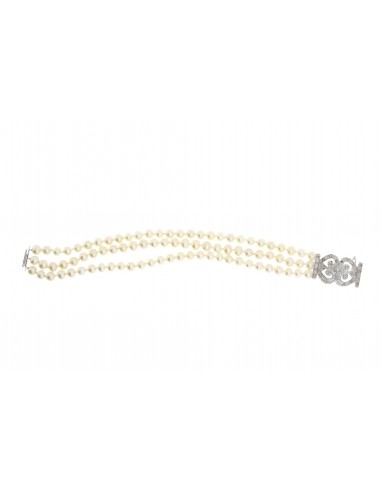 .15ct Pearl Diamond Bracelet 14KT White Gold votre