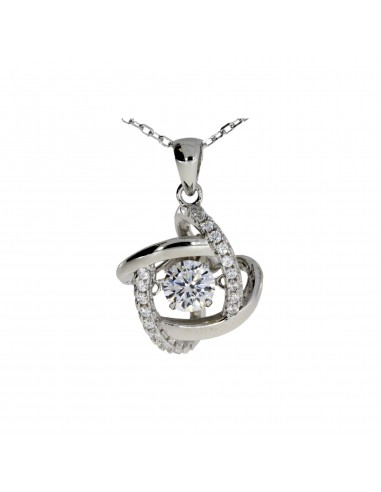 Natural Silver and CZ Dancing Pendants Sterling Silver la livraison gratuite