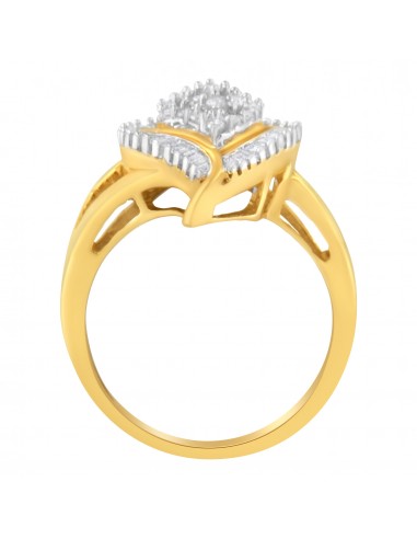 10K Yellow Gold Diamond Cluster Ring (1/2 Cttw, I-J Color, I1-I2 Clarity) - Size 8 vous aussi creer 