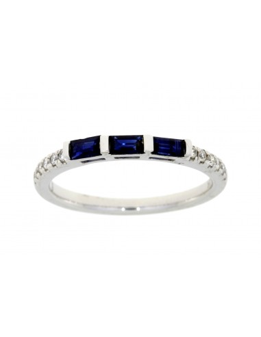 Sapphire Diamond Fashion band rings 14KT White Gold Economisez 