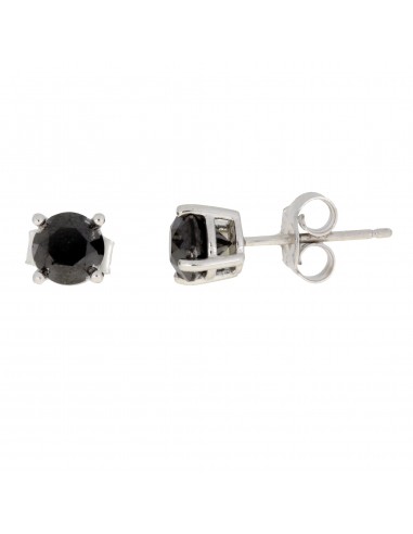 1.50ct Black Diamond Stud Earrings Sterling Silver la chaussure