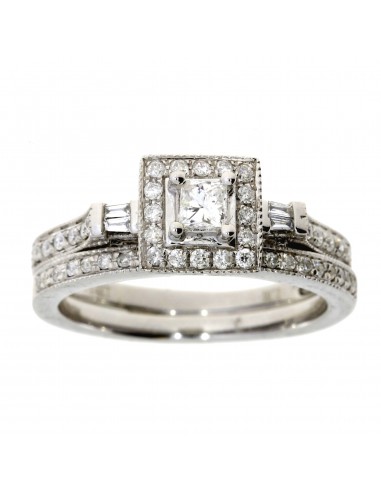 .60ct Diamond Engagement Ring Set 14KT White Gold commande en ligne