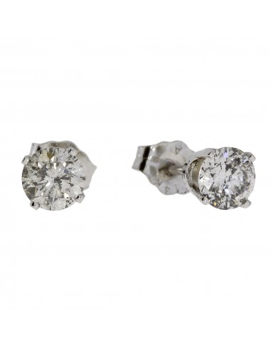 Natural 1.00ct Diamond Stud Earrings 14KT White Gold Voir les baskets