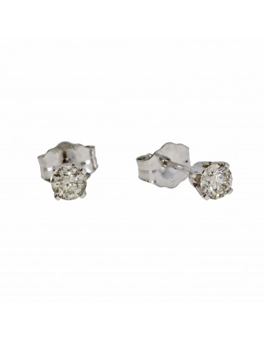 Natural .33ct Diamond Stud Earrings 14KT White Gold de la marque