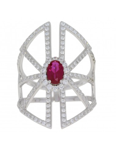 Created Ruby Cubic Zirconium Ring Sterling Silver Découvrez la collection