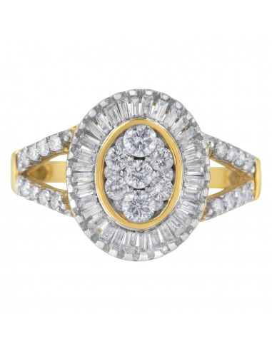 10kt Yellow Gold Diamond Cocktail Ring (1 cttw, H-I Color, SI2-I1 Clarity) brillant des détails fins