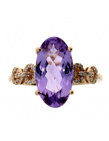 Genuine 3.33ct Amethyst Diamond Ring 14KT Rose Gold 2 - 3 jours ouvrés.