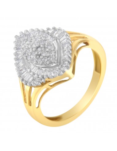 10K Yellow Gold Diamond Cocktail Ring (1/2 Cttw, J-K Color, I2-I3 Clarity) - Size 6-1/2 l'achat 