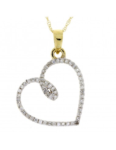 .19ct Diamond Heart Love Pendant 14KT Yellow Gold Vous souhaitez 