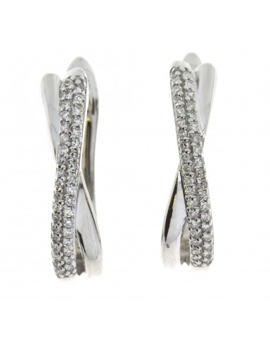 Genuine .20ct Diamond Hoop Earrings Sterling Silver destockage