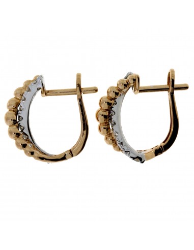 Genuine .50ct Diamond Hoop Earrings 14KT 2 Tone Gold Economisez 