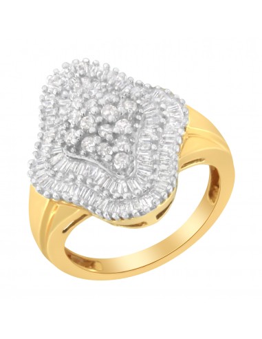 10KT Yellow Gold 1 cttw Diamond Cluster Ring (I-J, I1-I2) - Size 6 offre 