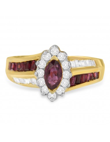 10K Yellow Gold 7/8ct TDW Diamond and Ruby Cocktail Ring (I-J I2-I3) le des métaux précieux