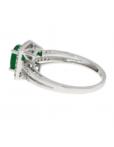 Natural 1.03ct Emerald Diamond Ring 14KT White Gold Livraison rapide