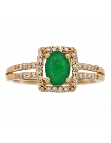 Genuine 1.03ct Emerald Diamond Ring 14KT Rose Gold 2024