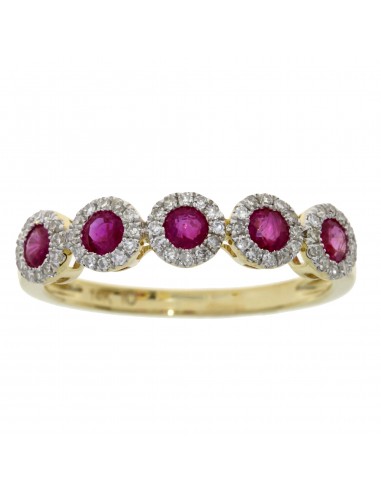 .60ct Ruby Diamond Wedding Band Ring 14KT Yellow Gold est présent 