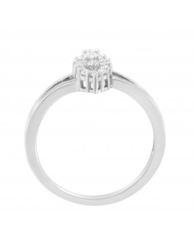 10K White Gold 1/4ct TDW Round cut Diamond Cluster Ring (H-II1-I2) acheter en ligne