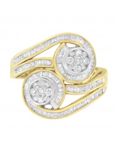 10K Two-Toned Gold 1ct TDW Diamond Cocktail Ring (H-II1-I2) offre 