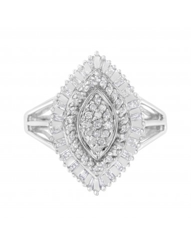 10kt White Gold 1/2ct TDW Diamond Cocktail Ring (I-JI1-I2) prix