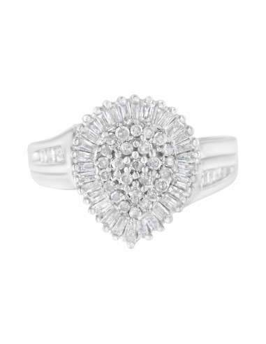 10kt White Gold 1ct TDW Diamond Cluster Ring (H-ISI1-SI2) en ligne