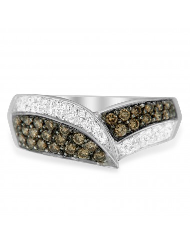 14K White Gold 1/2ct TDW Treated Champagne Diamond Band Ring (H-I I1-I2) la colonne vertébrale