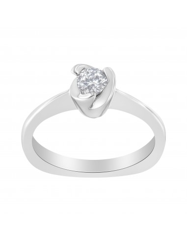 14K White Gold 1/3ct TDW Round Diamond Solitaire Engagement Ring (H-II1) plus qu'un jeu 