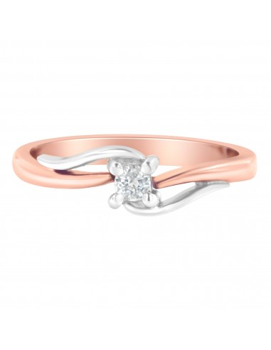 14K Two-Toned 1/10ct TDW Diamond Promise Ring (H-II2) Véritable concentré