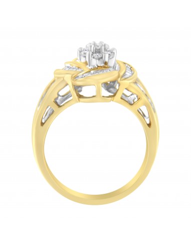 10K Yellow Gold 3/4 Carat TDW Diamond Flower Ring (I-JI1-I2) 2024