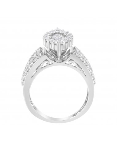 10K White Gold 2 ct TDW Diamond Cocktail Ring (H-ISI1-SI2) livraison et retour toujours gratuits