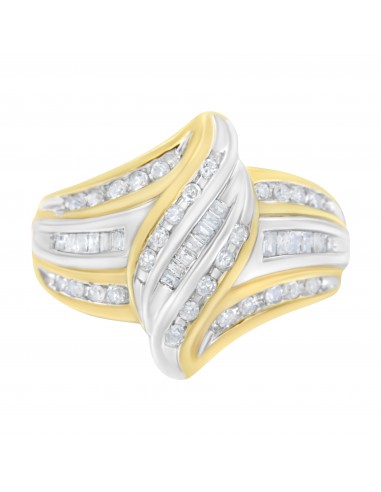 10K Two-Tone Gold 1/2ct TDW Diamond Bypass Ring (H-II2-I3) la livraison gratuite