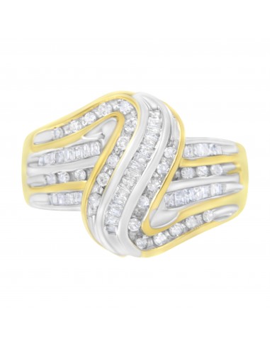 10K Yellow and White Gold 1/2 ct TDW Diamond Bypass Ring (I-JI2-I3) online